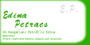 edina petracs business card